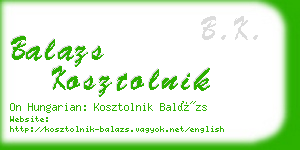 balazs kosztolnik business card